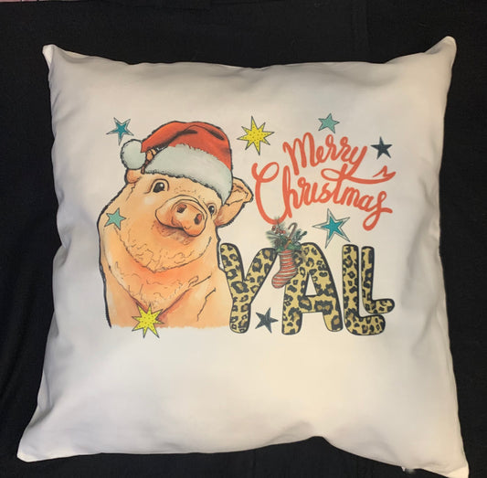 Pig Christmas Throw Pillow
