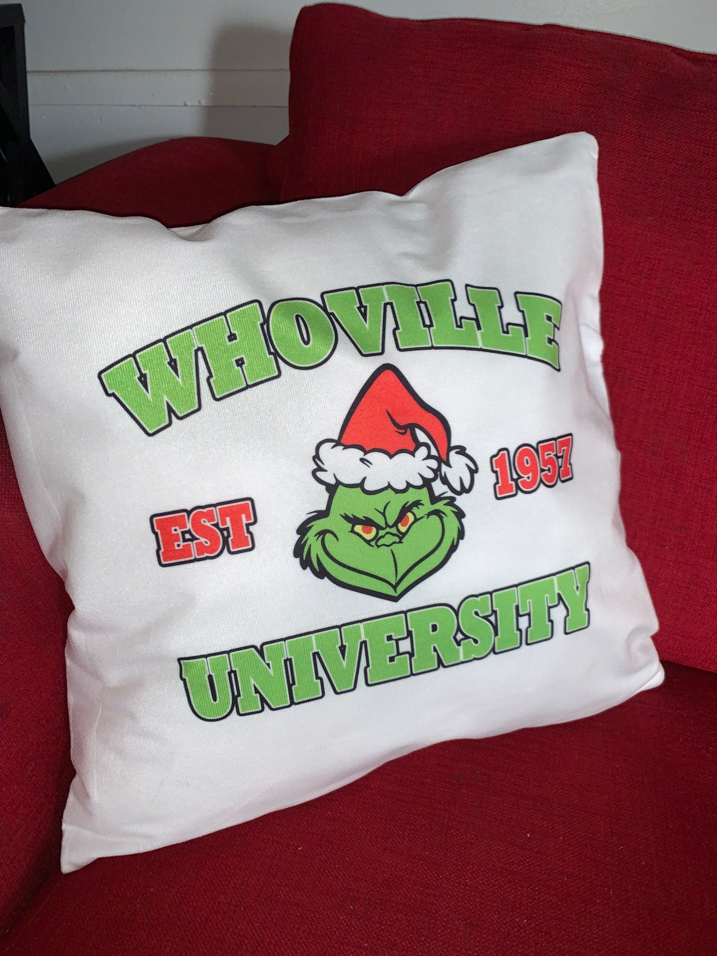 Whoville University Throw Pillow